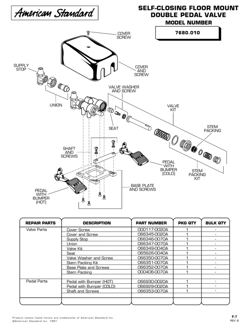 American Standard Self-Closing Double Pedal Valve 7680.010 User manual American Standard Self-Closing Double Pedal Valve 7680.010 User manual