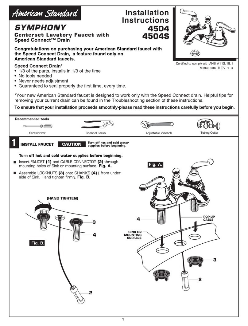 American Standard Symphony 4504 installation instructions American Standard Symphony 4504 installation instructions