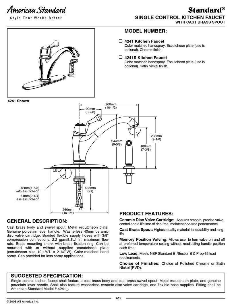 American Standard Standard 4241S User manual
