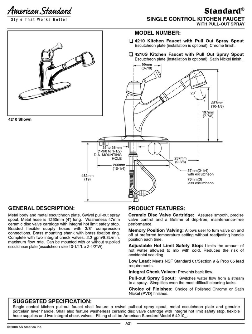 American Standard Standard 4210S Specification sheet American Standard Standard 4210S Specification sheet