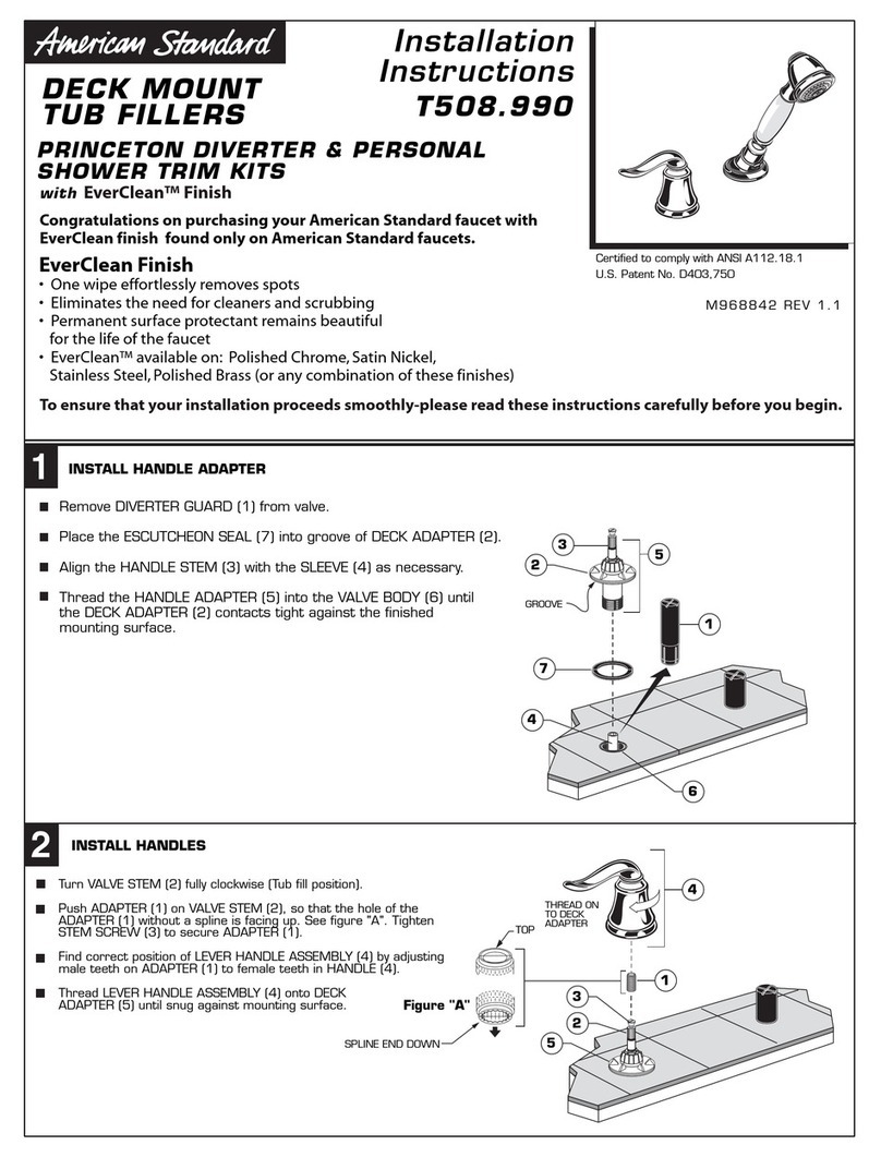 American Standard Princeton T508.990 installation instructions