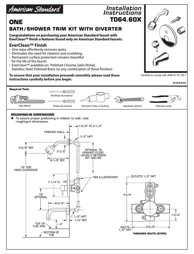 American Standard One T064.60X installation instructions