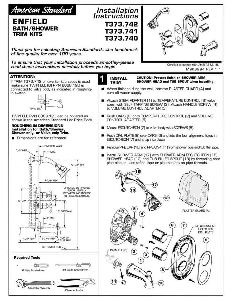 American Standard Enfield T373.740 User manual American Standard Enfield T373.740 User manual