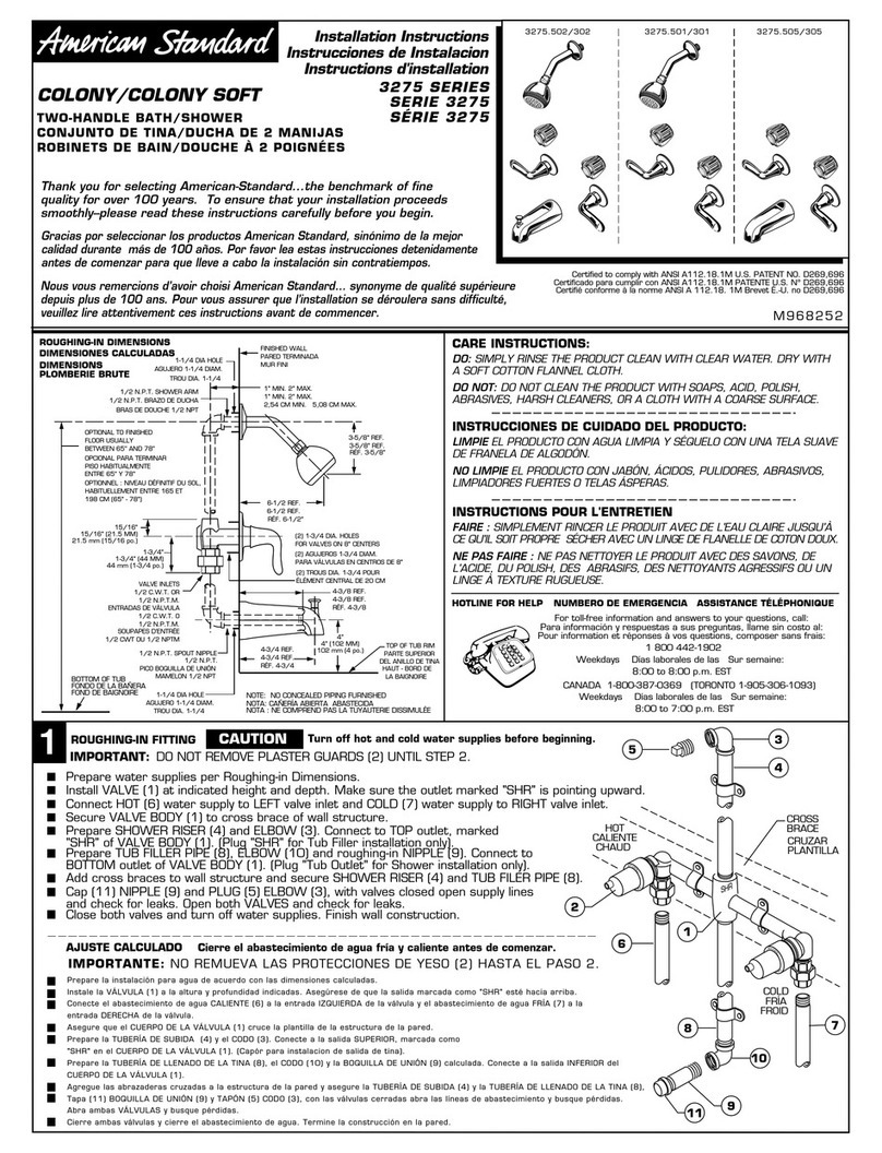 American Standard Colony/Colony Soft 3275 SERIES User manual