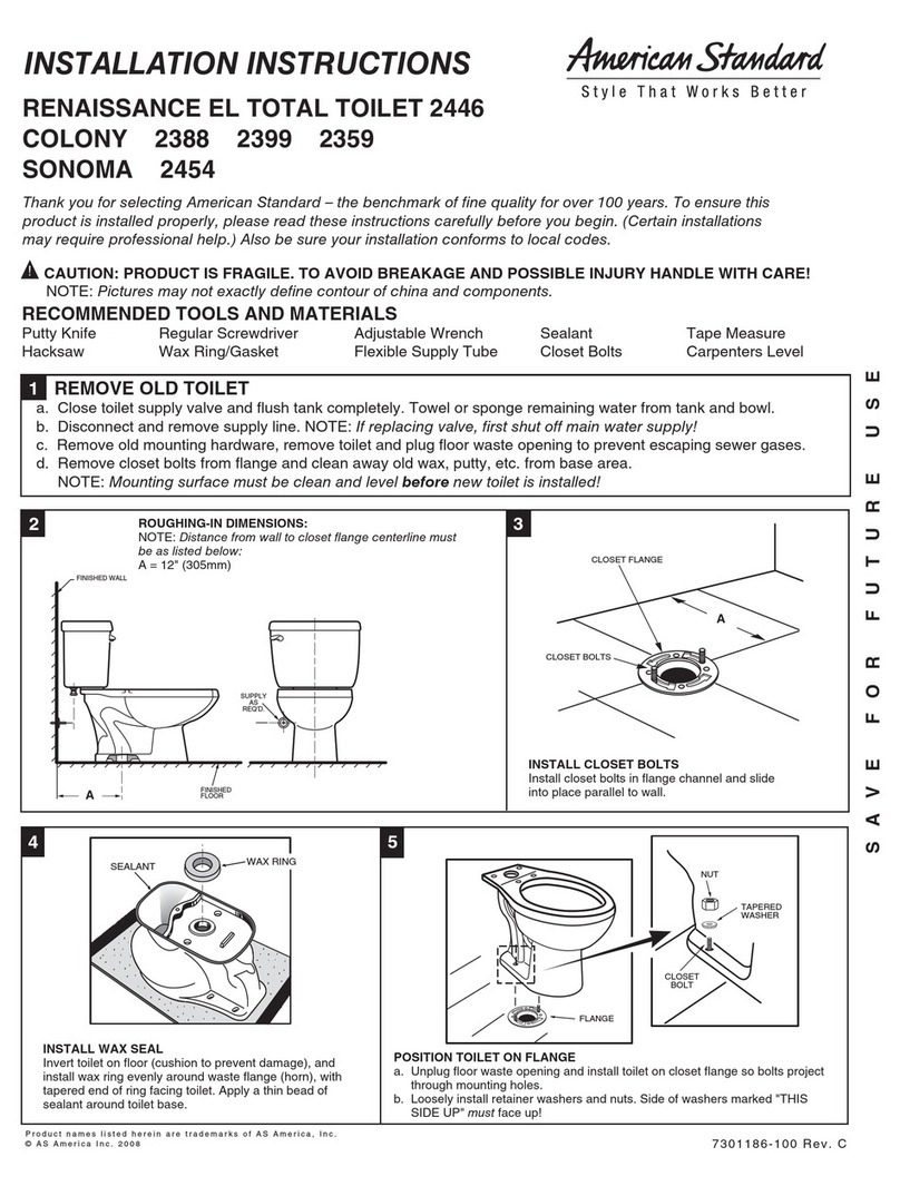 American Standard 2446 User manual American Standard 2446 User manual