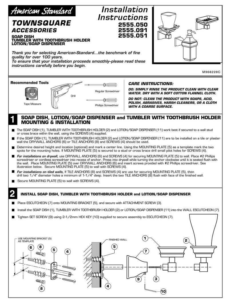 American Standard TownSquare Accessories 2555.050 User manual American Standard TownSquare Accessories 2555.050 User manual