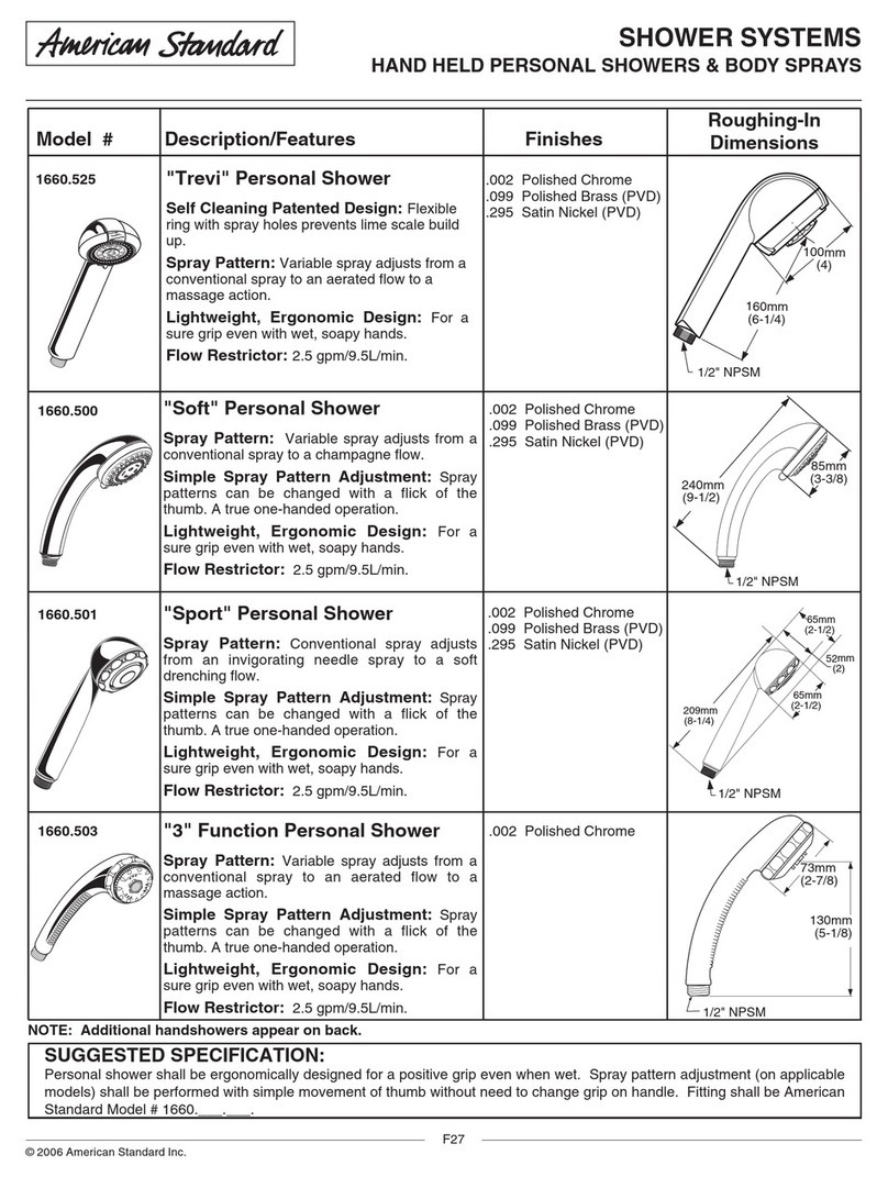 American Standard Shower Systems 1660.525 User manual