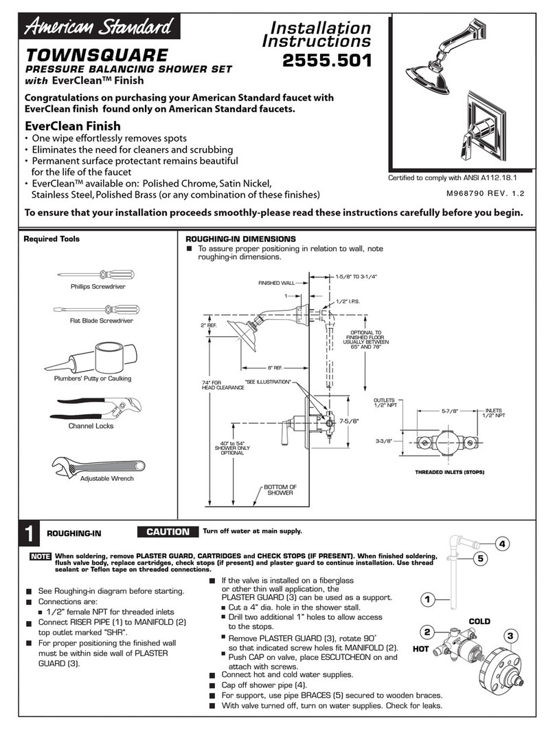 American Standard TOWNSQUARE 2555.501 installation instructions American Standard TOWNSQUARE 2555.501 installation instructions