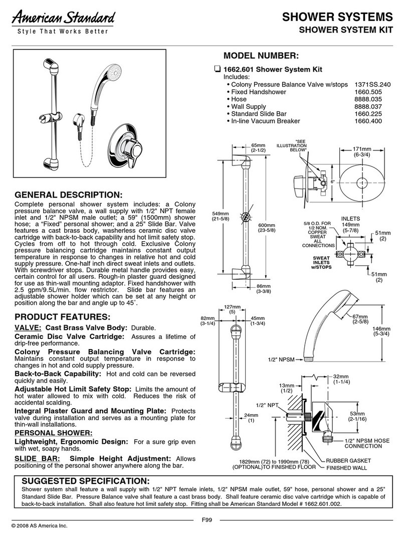 American Standard 1662.601 User manual American Standard 1662.601 User manual
