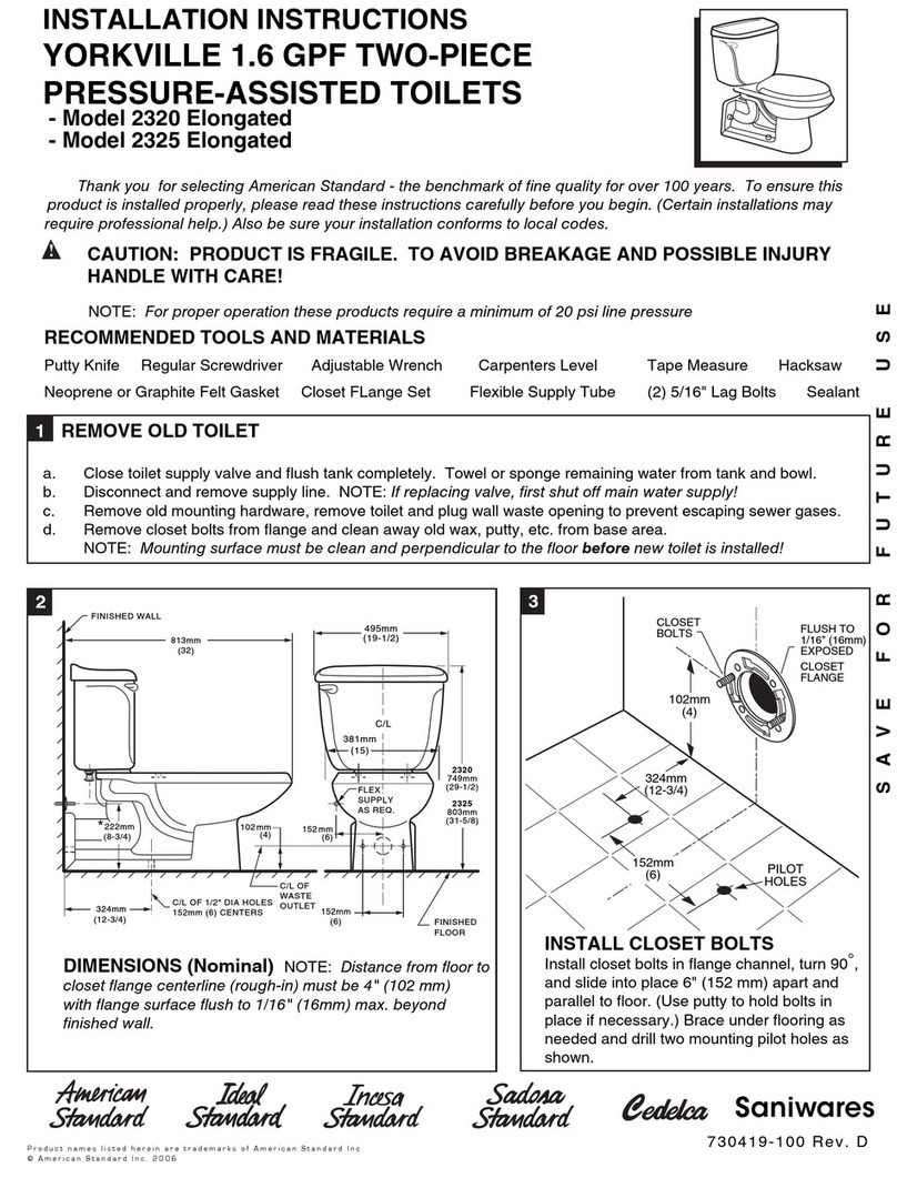 American Standard Yorkville 2320 Elongated installation instructions American Standard Yorkville 2320 Elongated installation instructions