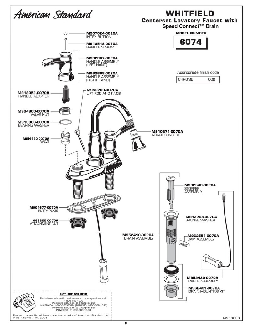 American Standard Whitfield 6074 parts list