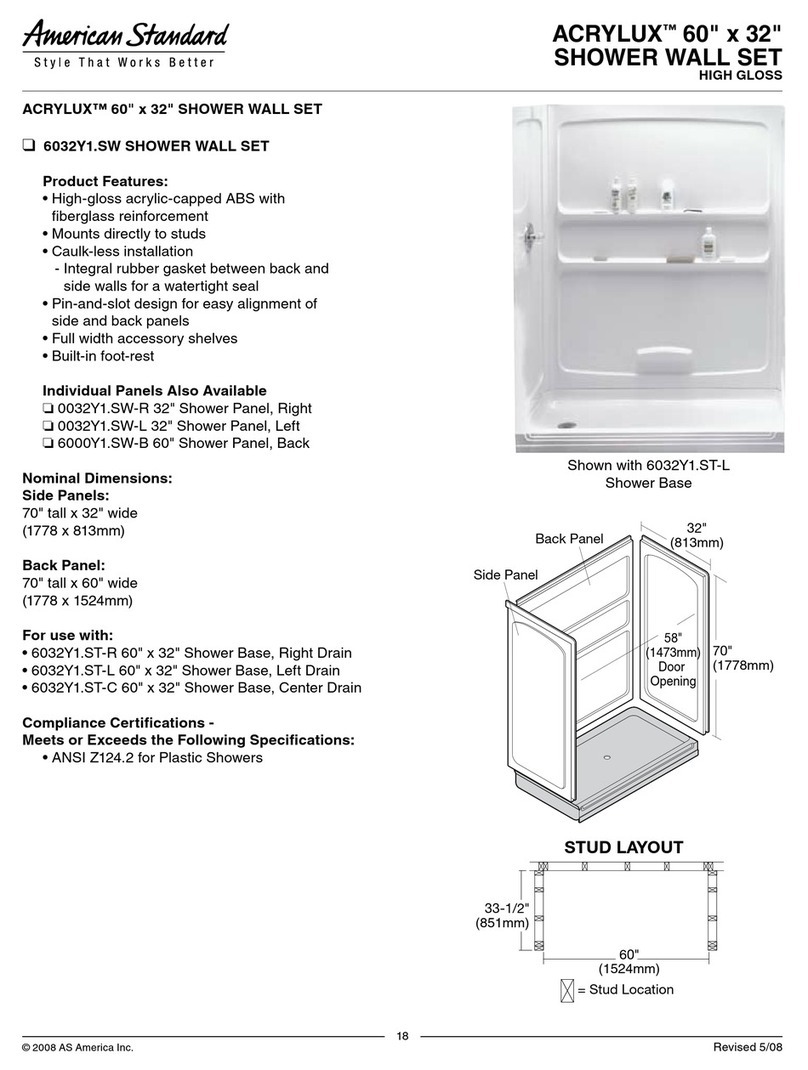 American Standard Acrylux 6032Y1.SW Specifications
