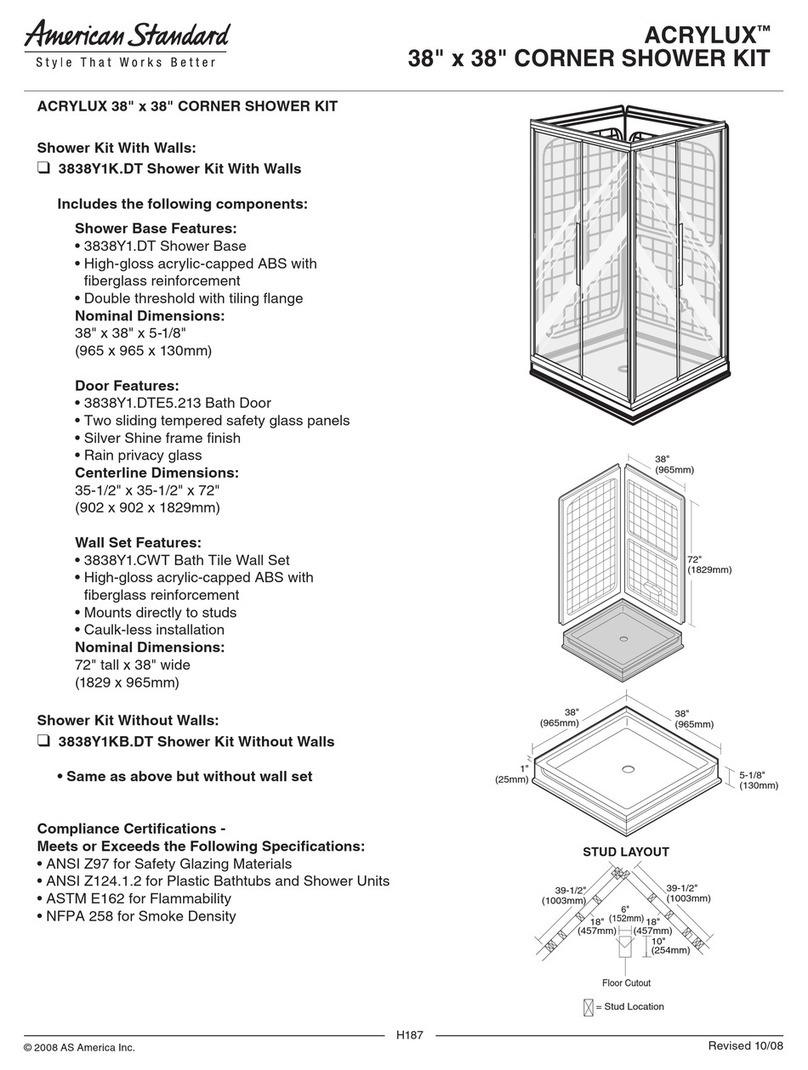American Standard ACRYLUX 3838Y1K.DT Specifications American Standard ACRYLUX 3838Y1K.DT Specifications