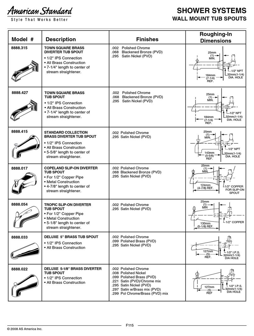 American Standard 8888 Specification sheet American Standard 8888 Specification sheet