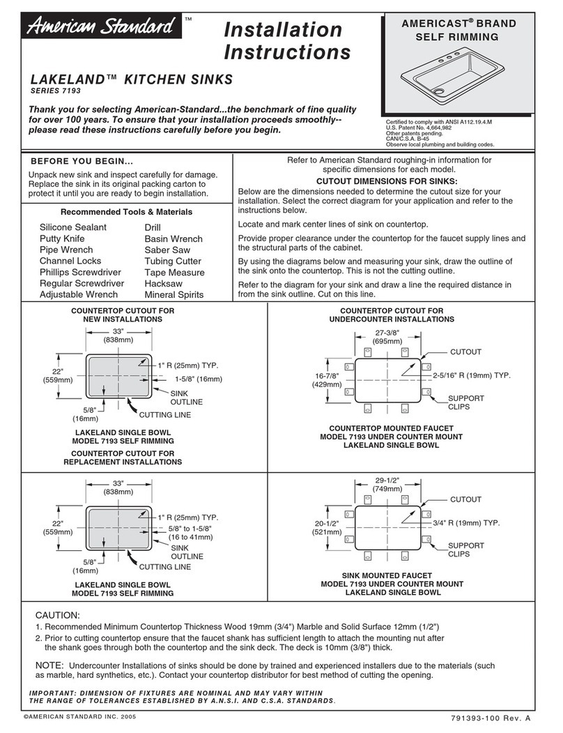 American Standard Lakeland SERIES 7193 User manual