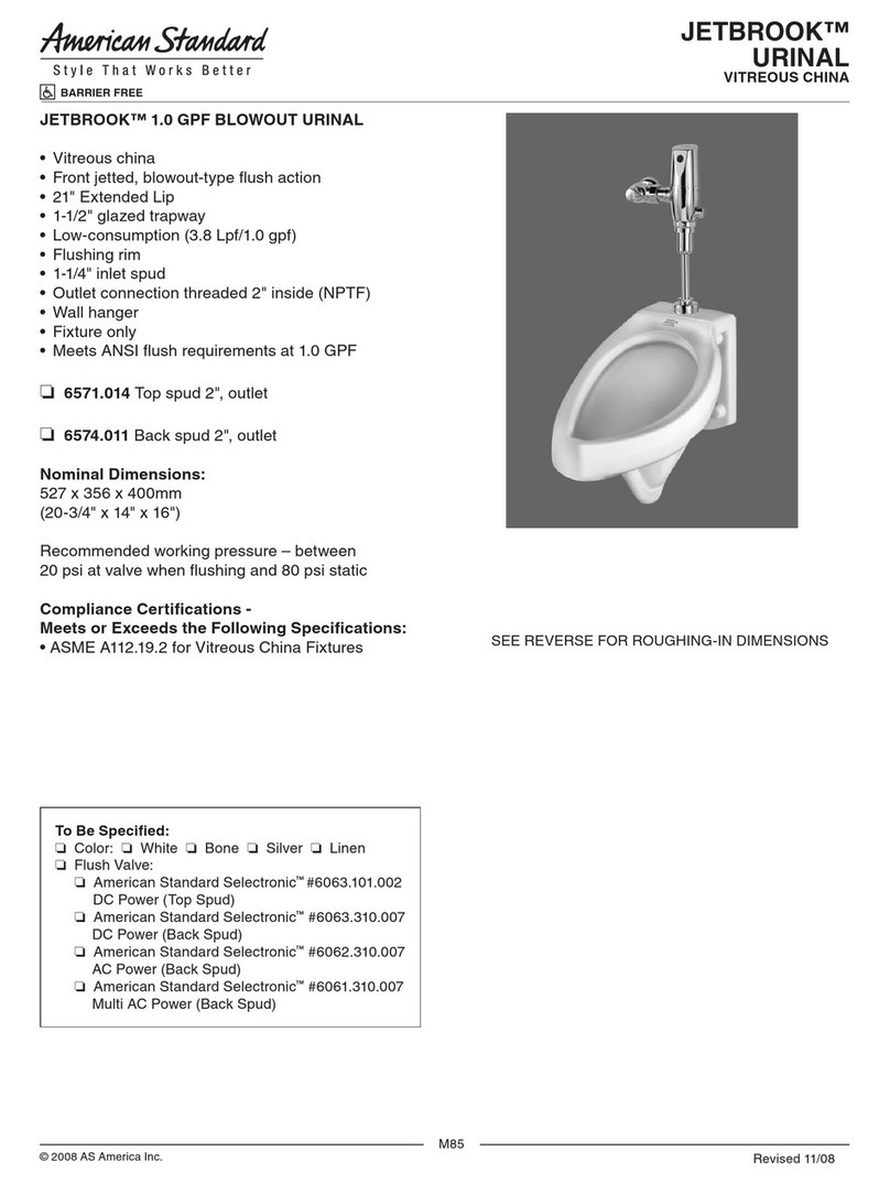 American Standard Jetbrook 1.0 GPF Blowout Urinal 6571.014 User manual American Standard Jetbrook 1.0 GPF Blowout Urinal 6571.014 User manual