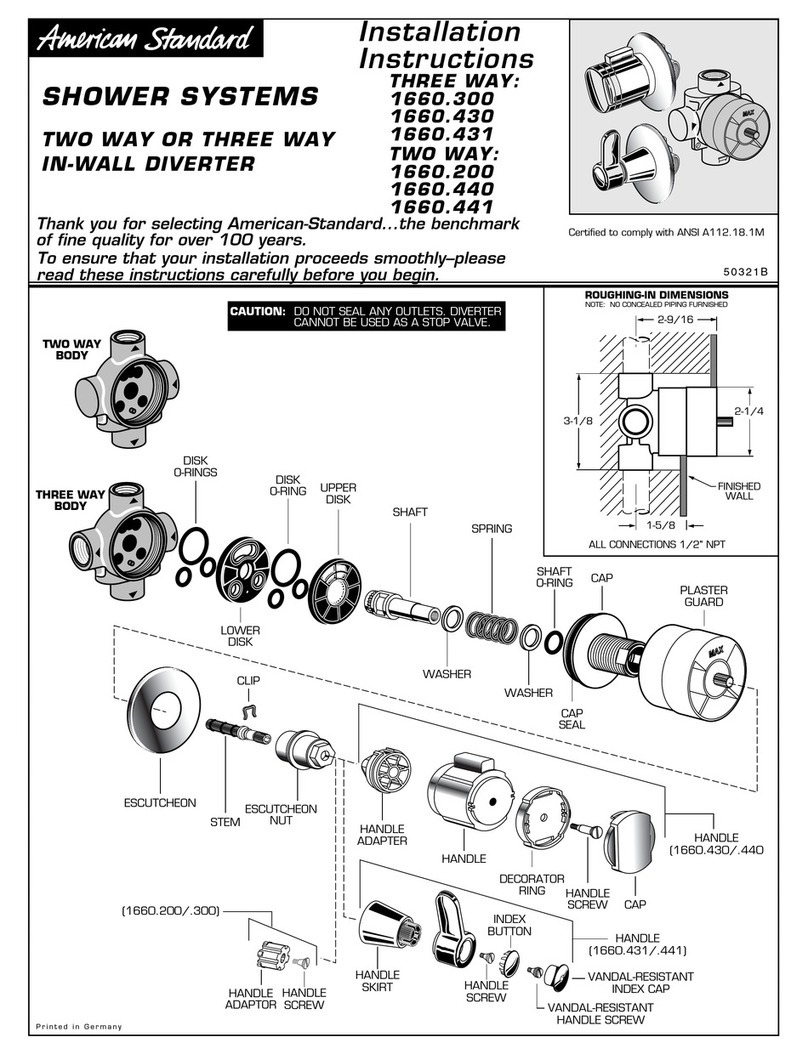 American Standard In-Wall Diverter 1660.430 installation instructions