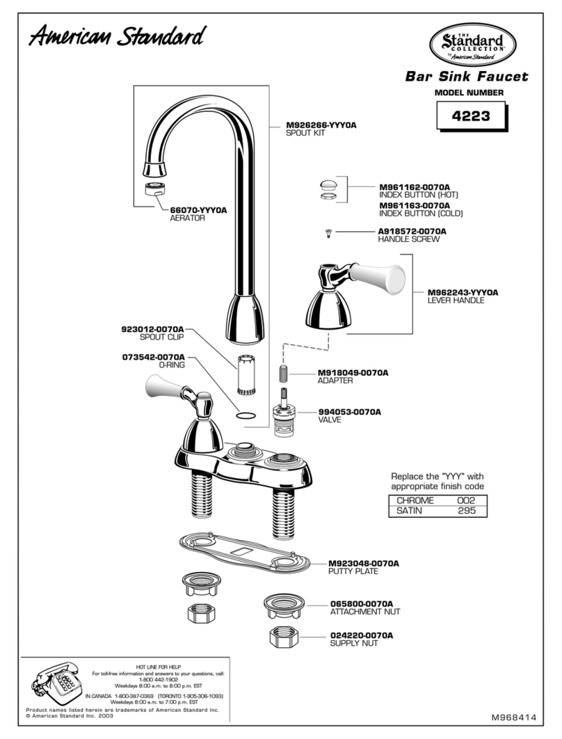 American Standard M968414 parts list