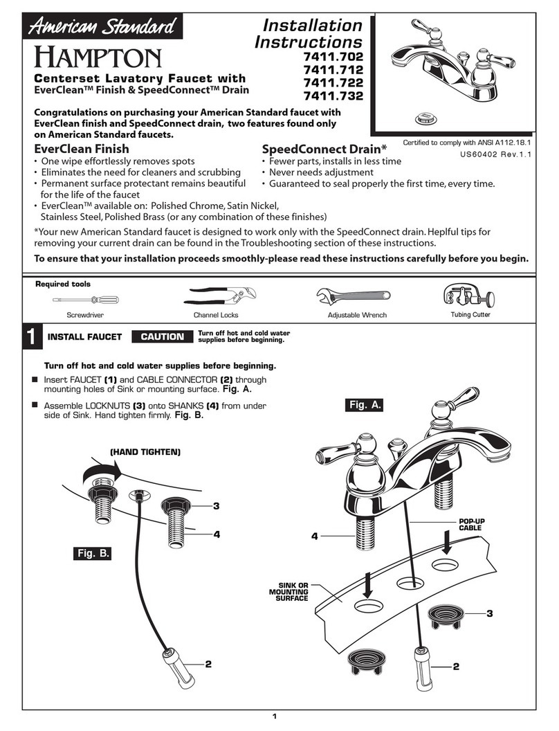 American Standard Hampton 7411.702 installation instructions American Standard Hampton 7411.702 installation instructions
