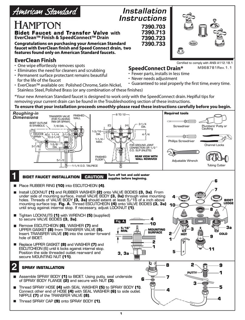 American Standard Hampton 7390.703 User manual