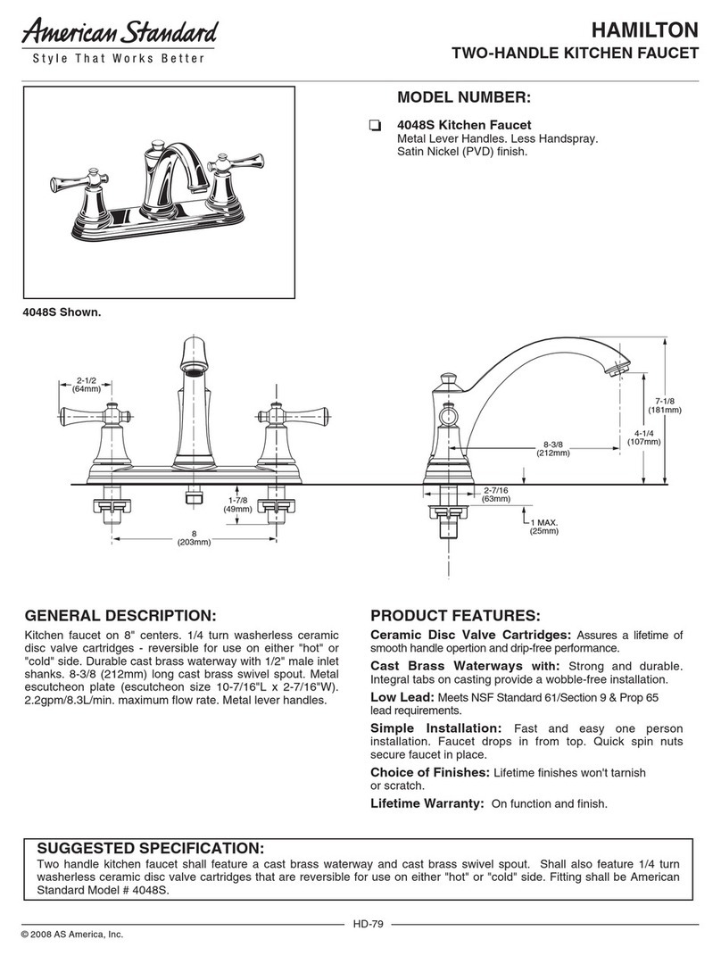 American Standard Hamilton 4048S Specification sheet American Standard Hamilton 4048S Specification sheet