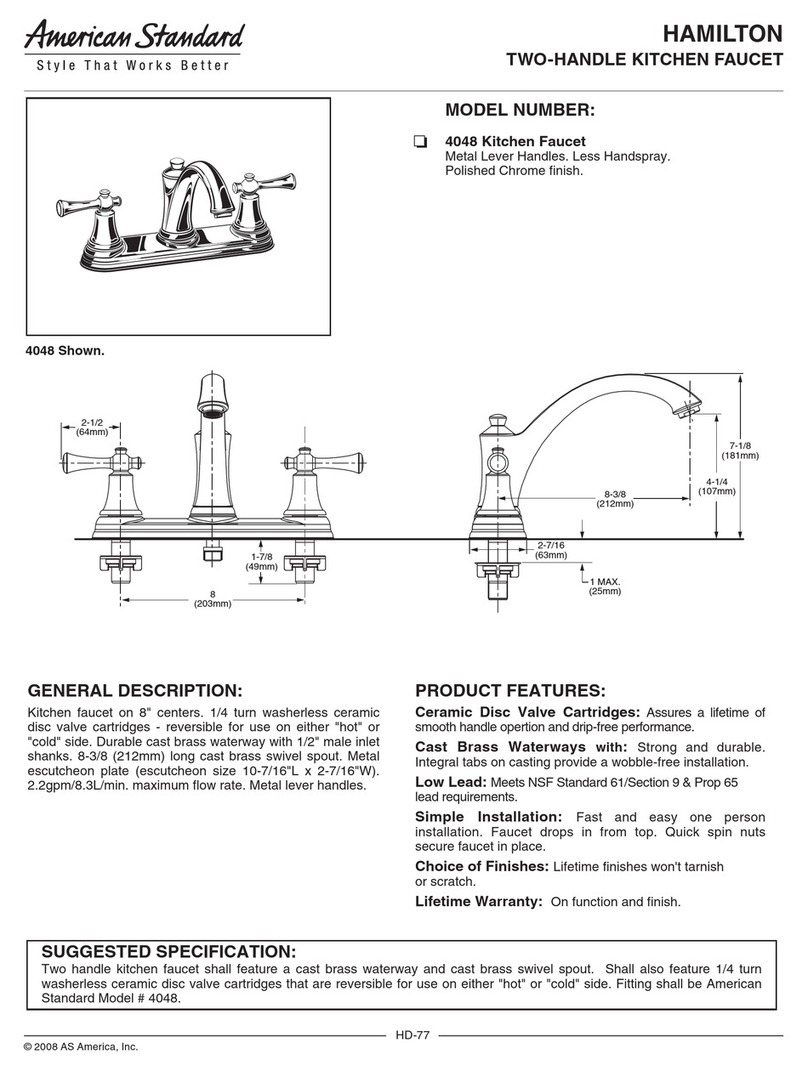 American Standard Hamilton 4048 User manual American Standard Hamilton 4048 User manual