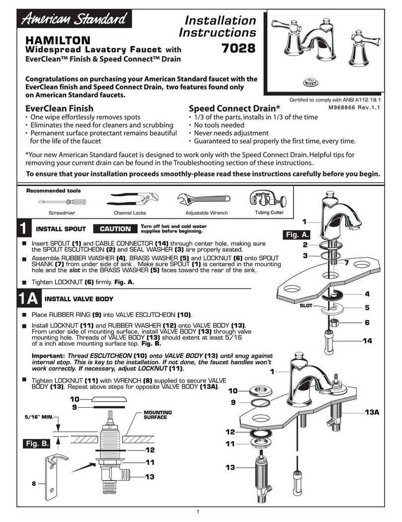 American Standard Hamilton 7028 installation instructions
