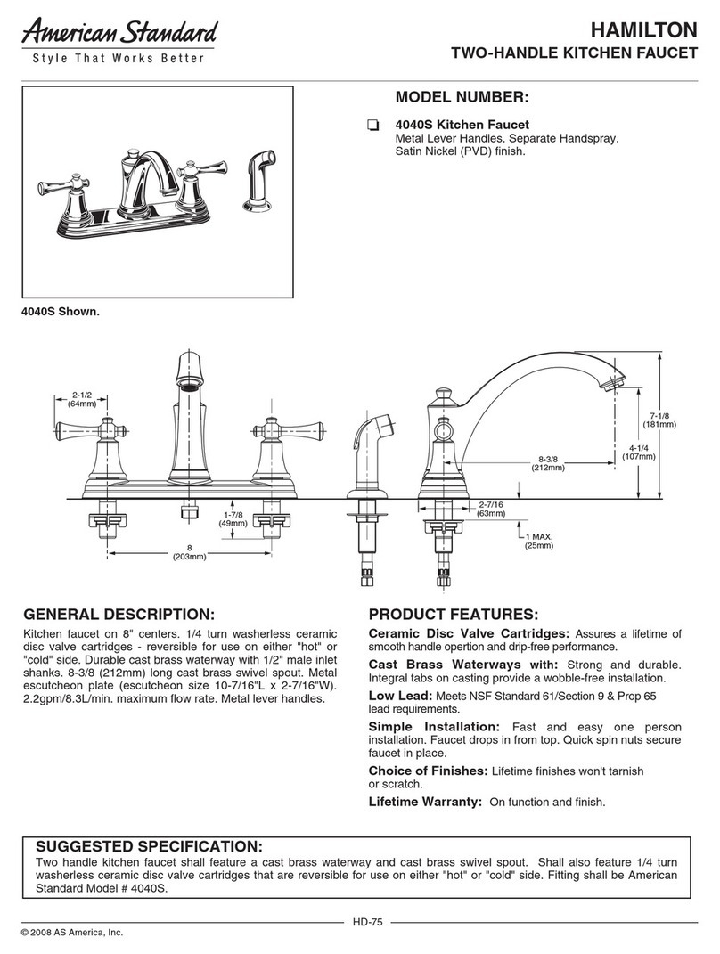 American Standard Hamilton 4040S Specification sheet