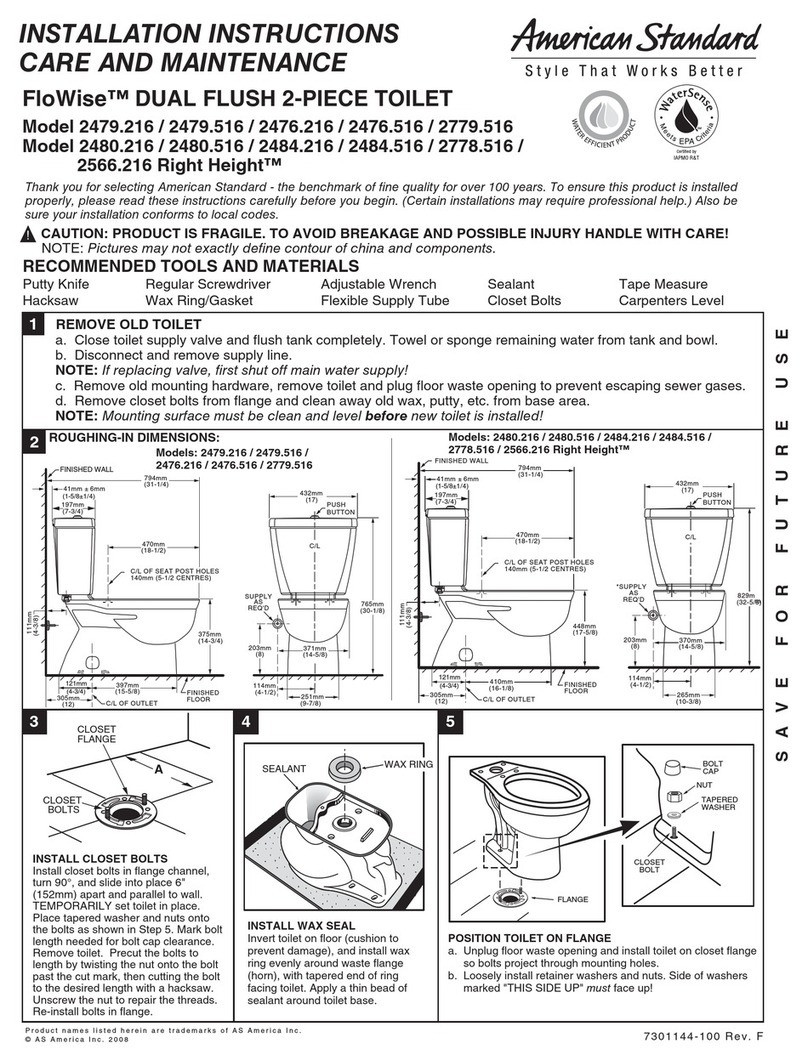 American Standard FloWise 2479.216 installation instructions