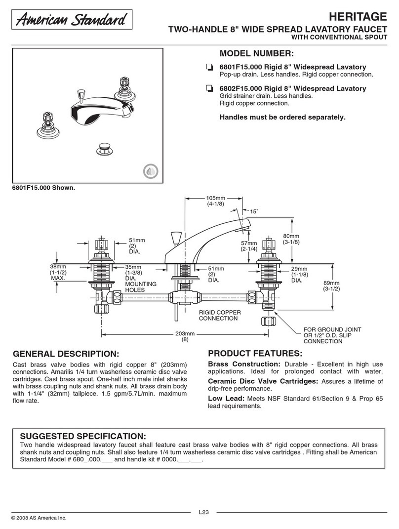 American Standard Heritage 6801F15.000 User manual American Standard Heritage 6801F15.000 User manual