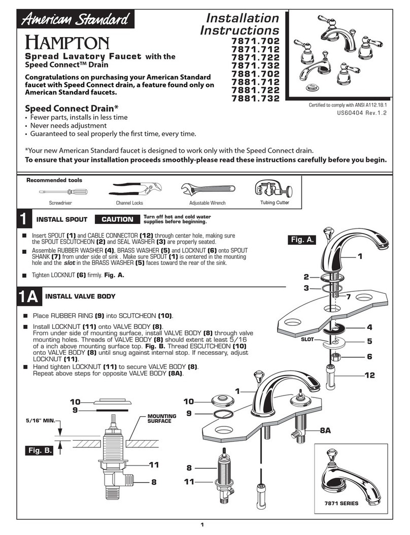 American Standard Hampton 7871.702 User manual