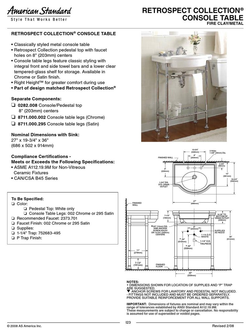 American Standard Retrospect Collection 8711.000.002 User manual