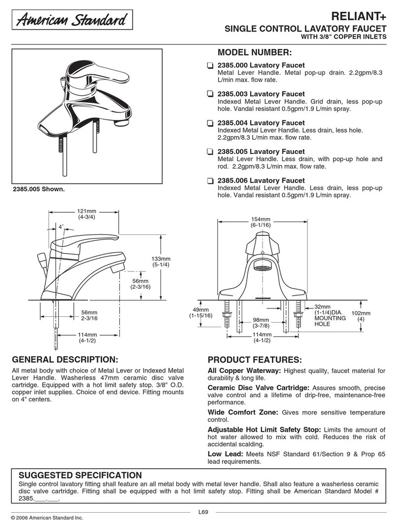 American Standard Reliant + 2385.003 User manual