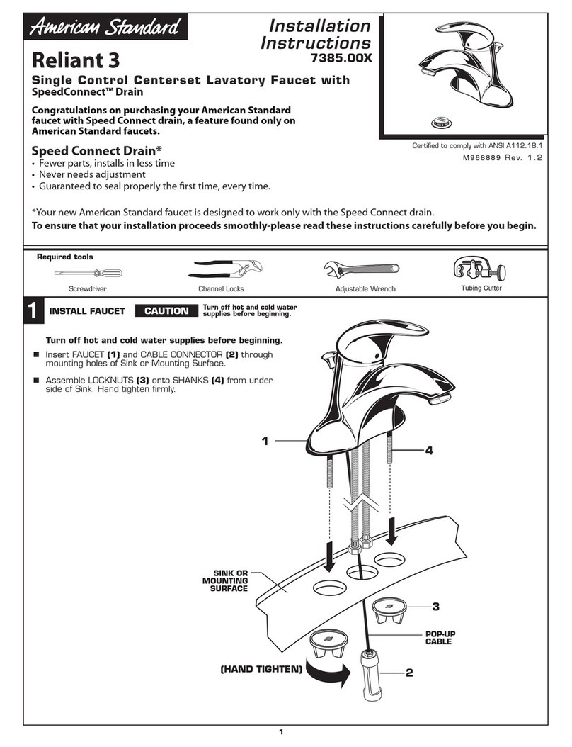 American Standard Reliant 3 7385.00X installation instructions American Standard Reliant 3 7385.00X installation instructions