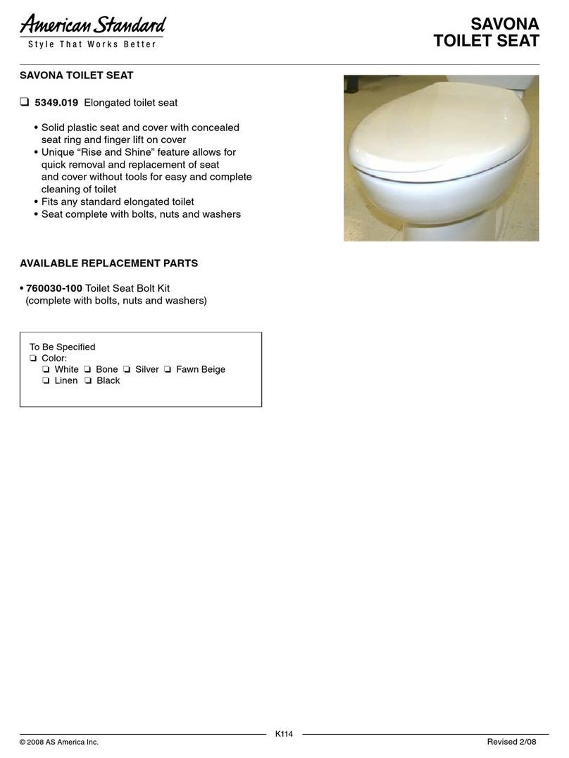 American Standard Savona Toilet Seat 5349.019 User manual American Standard Savona Toilet Seat 5349.019 User manual