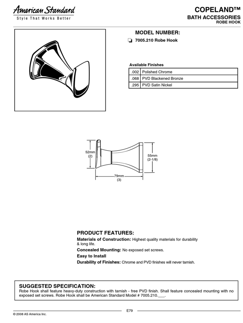 American Standard Robe Hook 7005.210 Specifications