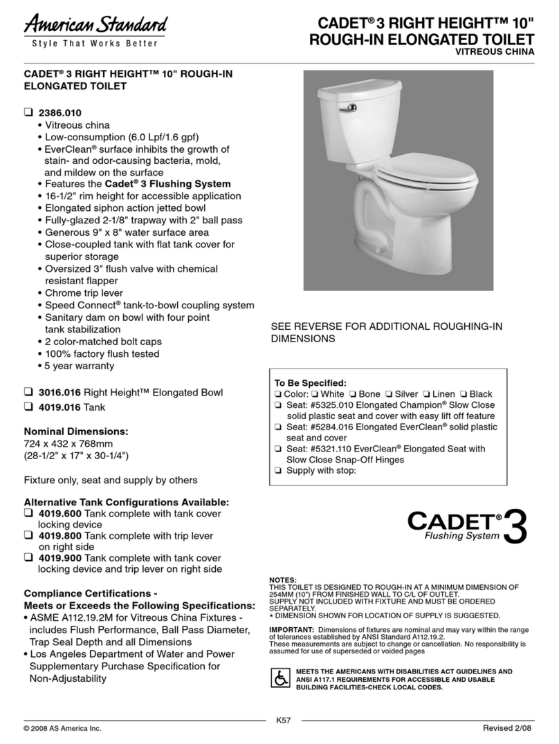 American Standard Right Height Elongated 2386.010 User manual American Standard Right Height Elongated 2386.010 User manual
