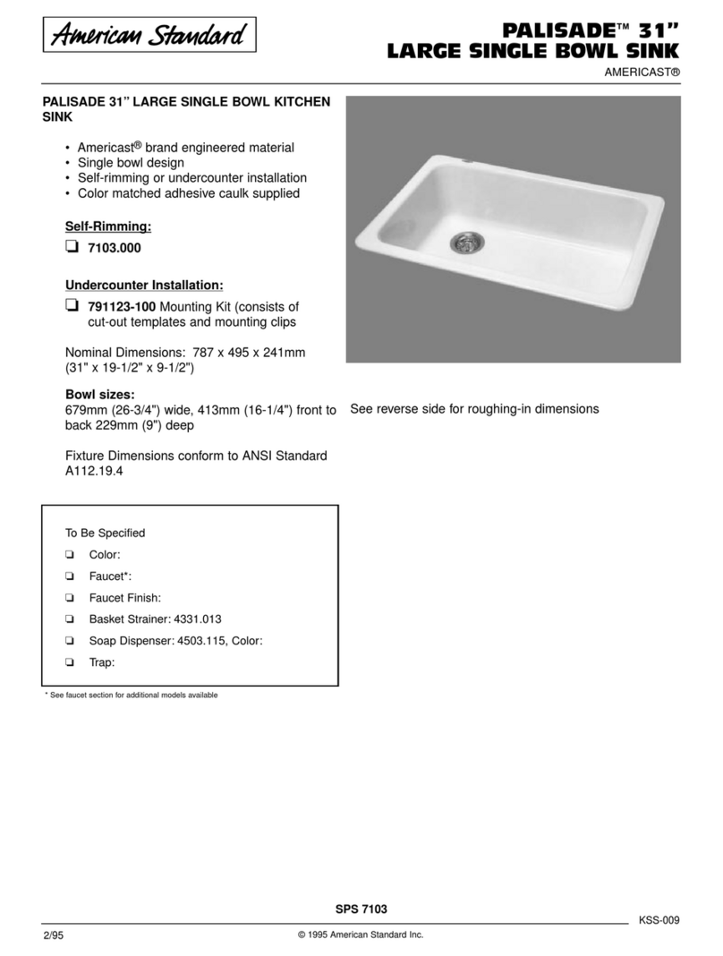 American Standard Palisade 31 User manual