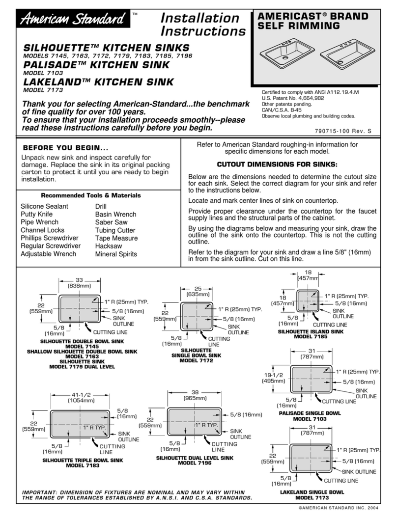 American Standard Palisade 7103 installation instructions