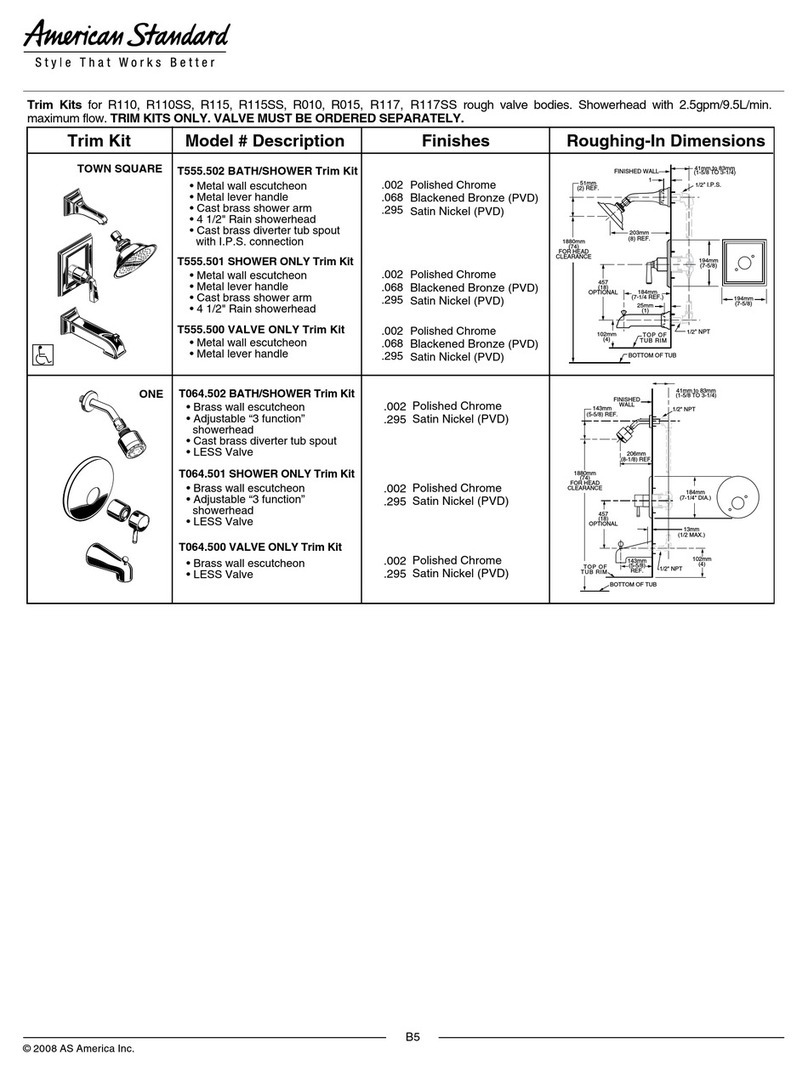 American Standard One T064.500 User manual American Standard One T064.500 User manual