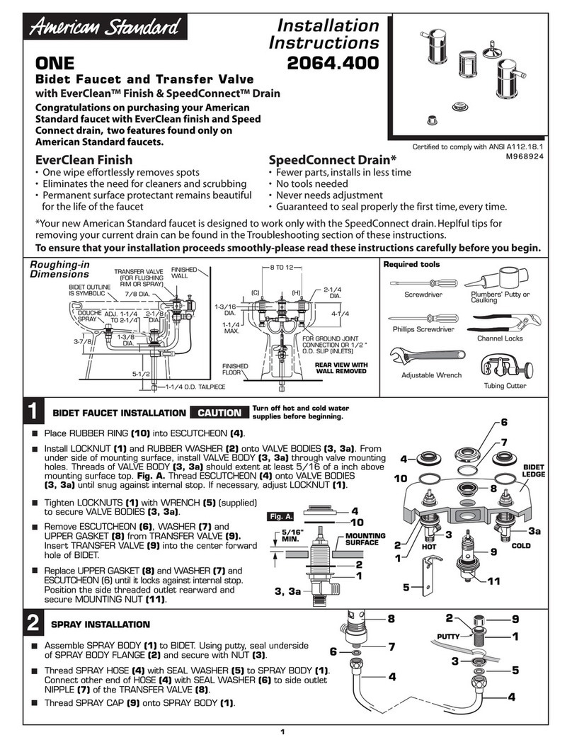 American Standard One 2064.400 installation instructions American Standard One 2064.400 installation instructions