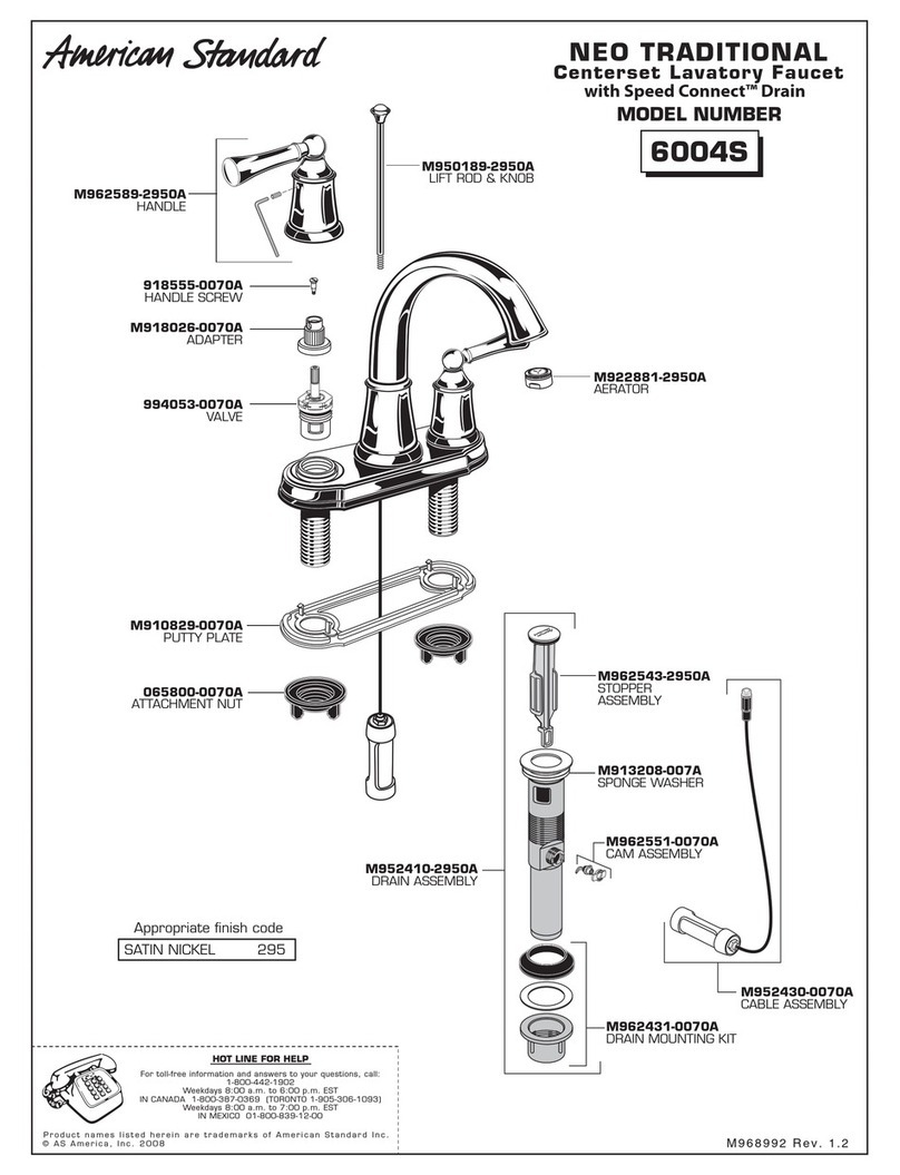 American Standard NEO Traditional 6004S User manual American Standard NEO Traditional 6004S User manual