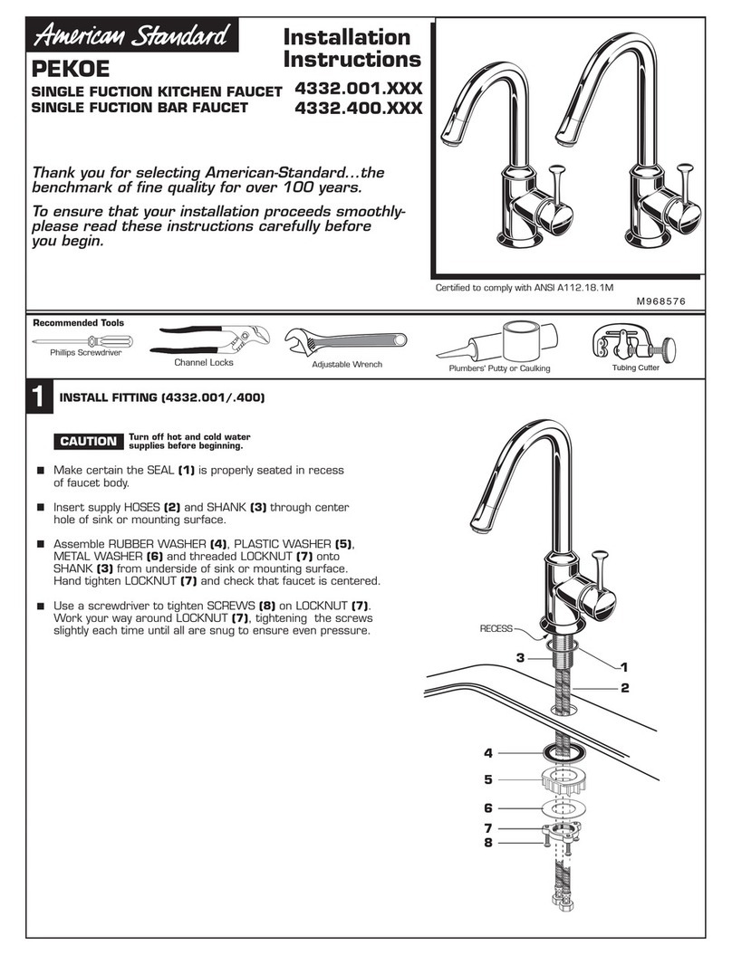 American Standard Pekoe 4332.001.XXX User manual American Standard Pekoe 4332.001.XXX User manual