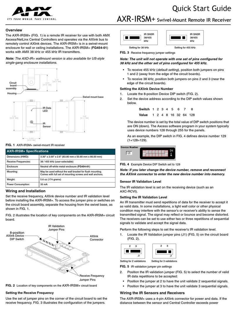 AMX AXR-IRSM Plus User manual