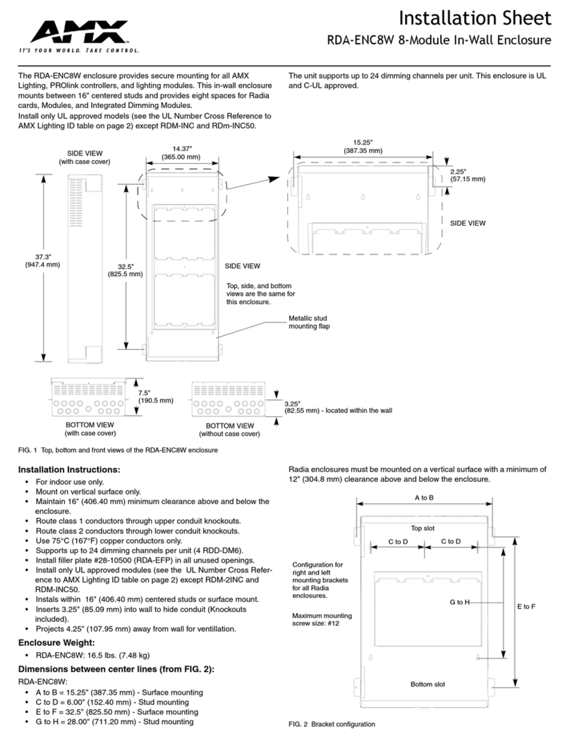 AMX 8-Module In-Wall Enclosure RDA-ENC8W Assembly instructions