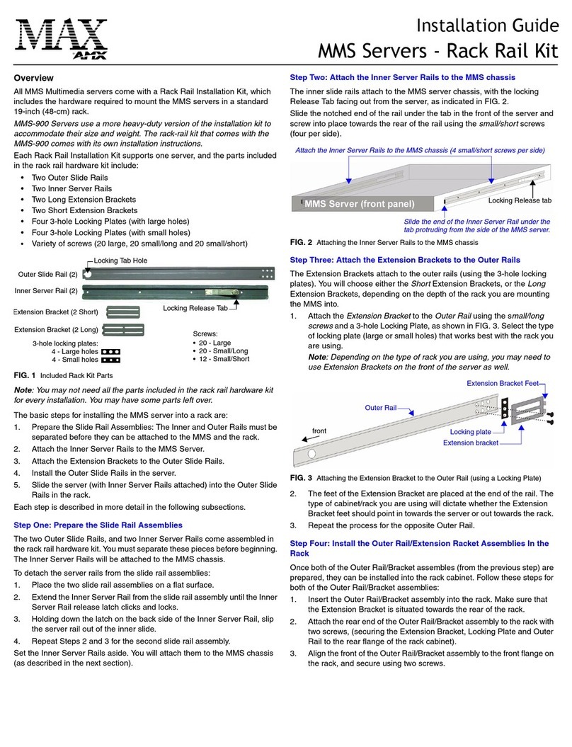 AMX Rack Rail Kit MMS Servers User manual