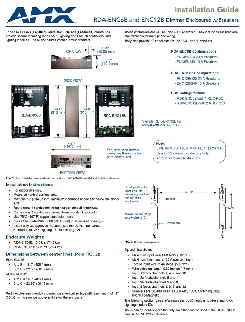 AMX Dimmer Enclosures w/Breakers RDA-ENC12B User manual