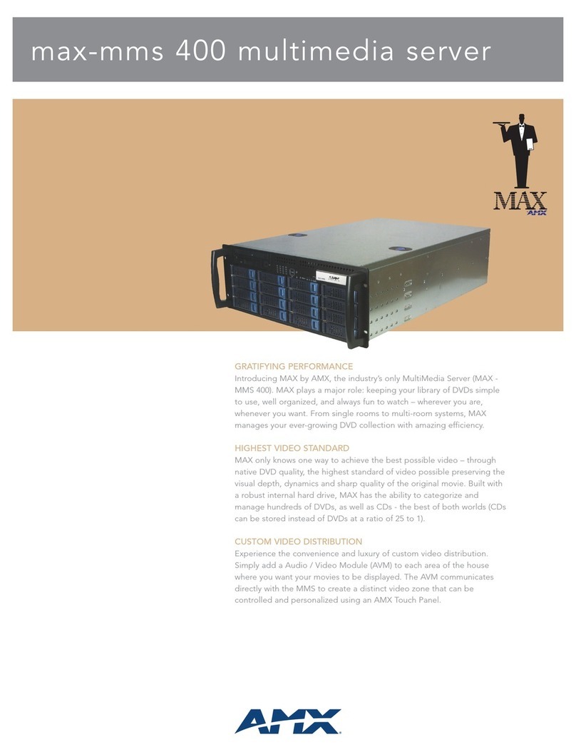 AMX Multimedia Server MAX-MMS400 User manual
