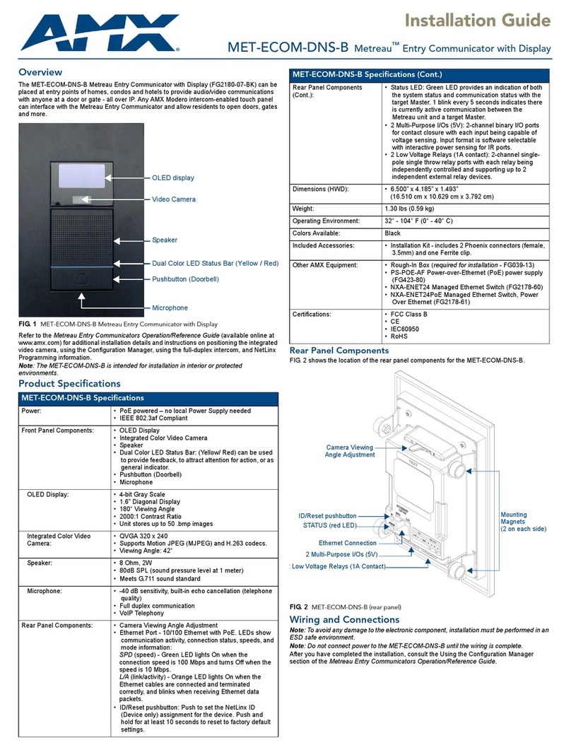 AMX MET-ECOM-DNS-B User manual