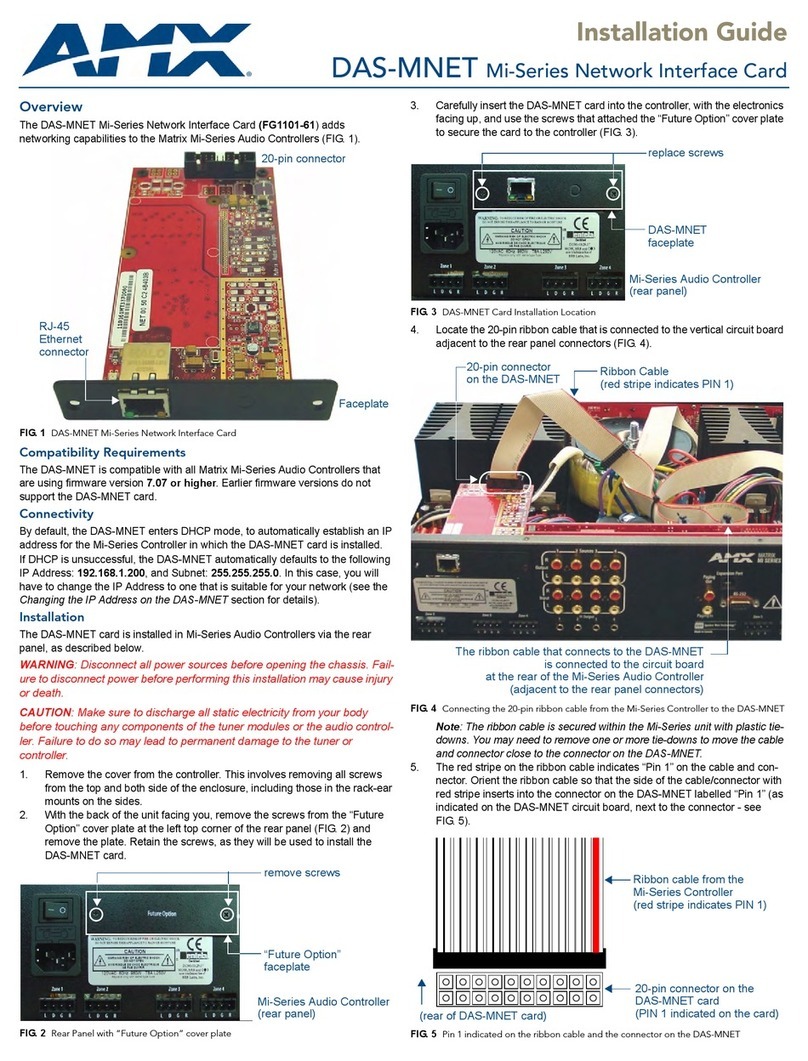 AMX Mi-Series Network Interface Card DAS-MNET installation guide AMX Mi-Series Network Interface Card DAS-MNET installation guide